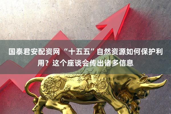 国泰君安配资网 “十五五”自然资源如何保护利用?这个座谈会传出诸多信息